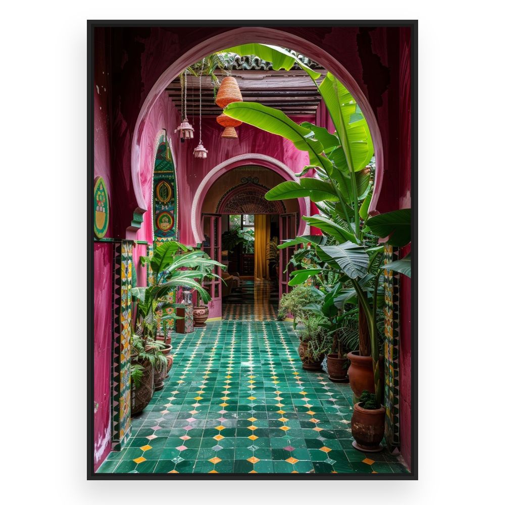 Toile Passage botanique vibrant – toile cadre noir (slide 3)