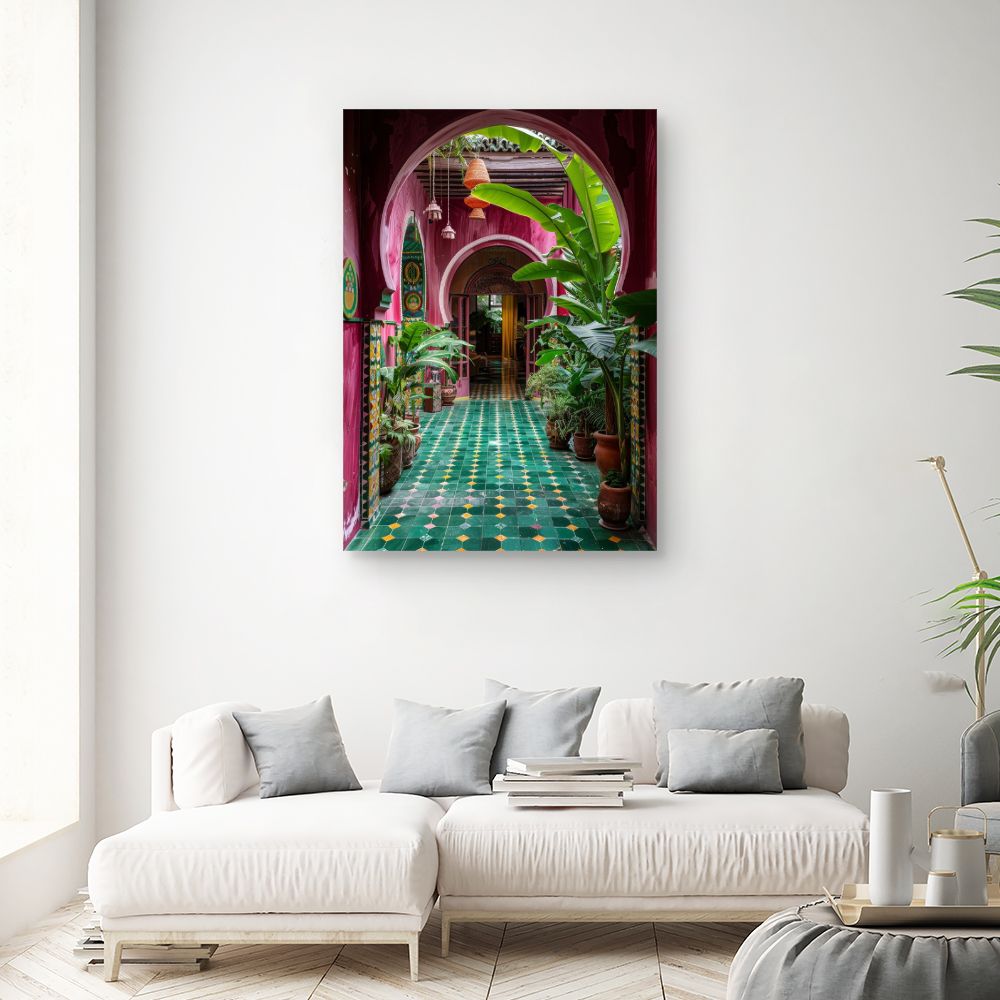 Toile "Passage botanique vibrant"
