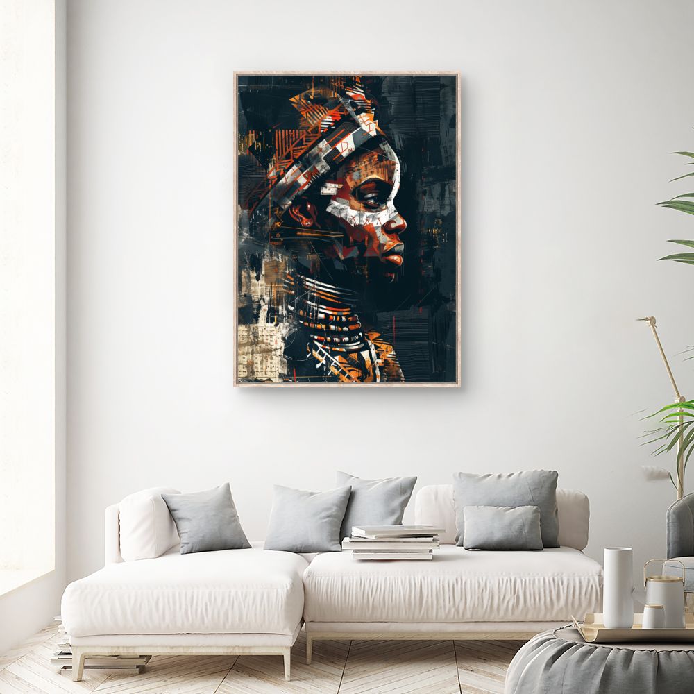 Tableau Portrait graphique vibrant