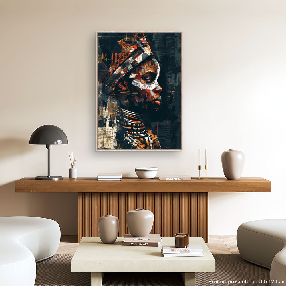 Tableau Portrait graphique vibrant