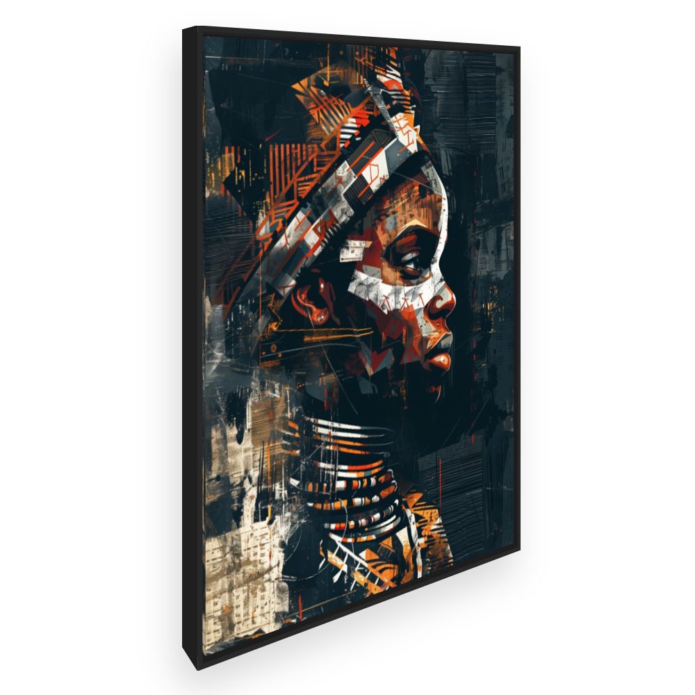 Toile Portrait graphique vibrant