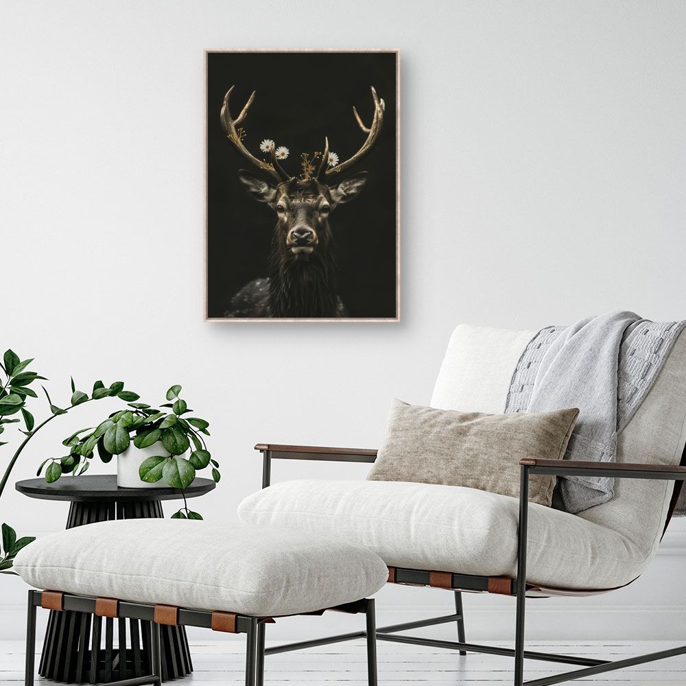 Tableau Cerf élancé floral