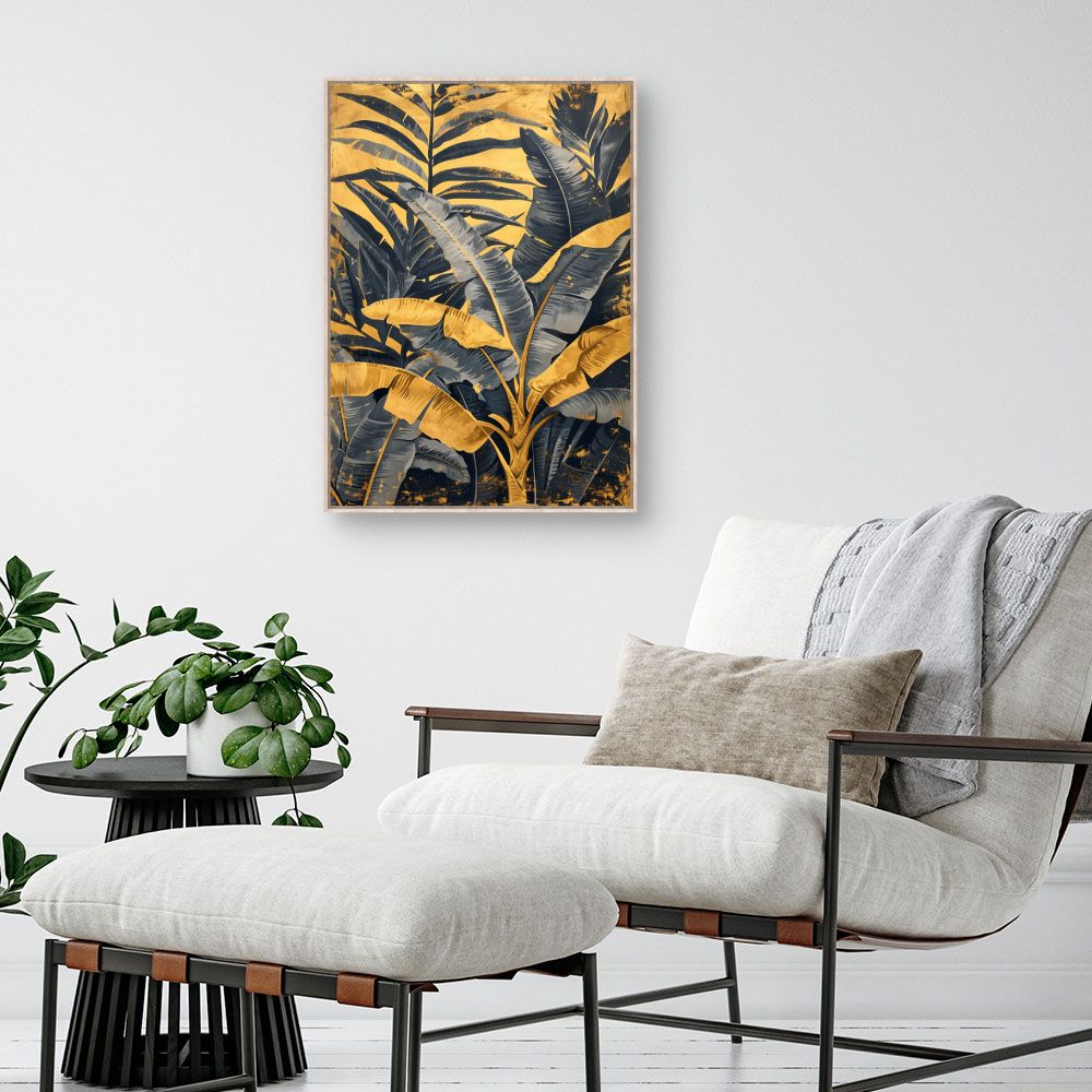 Tableau Feuillage tropical doré