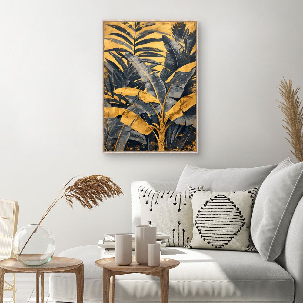 Tableau Feuillage tropical doré