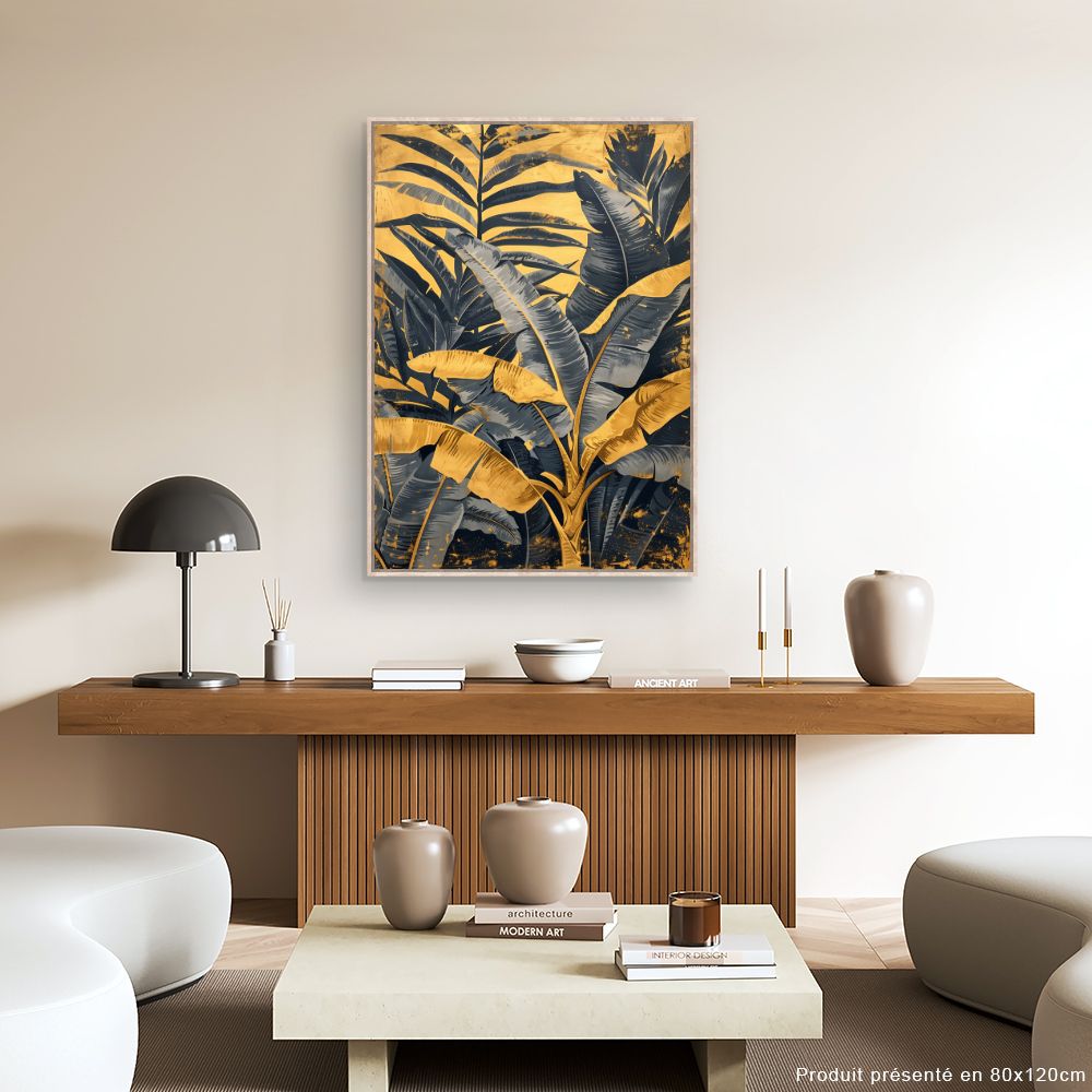 Tableau Feuillage tropical doré