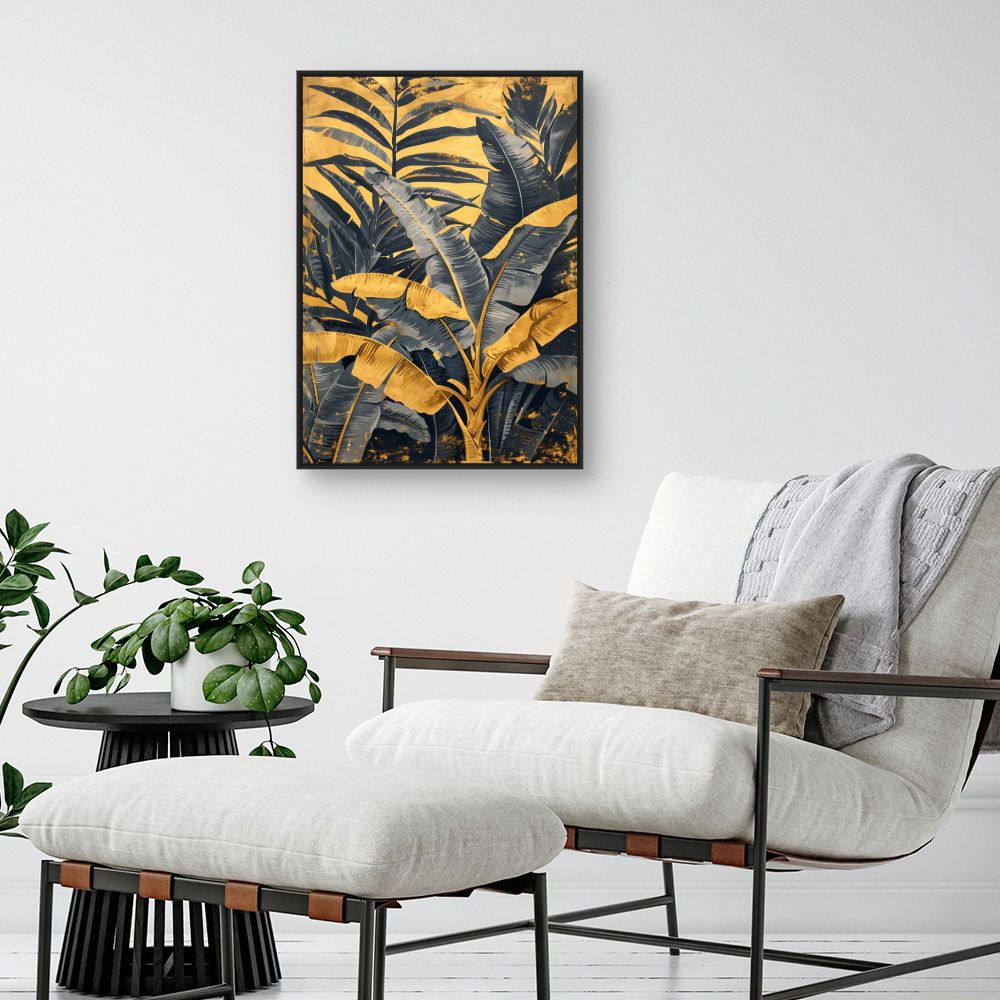 Tableau Feuillage tropical doré
