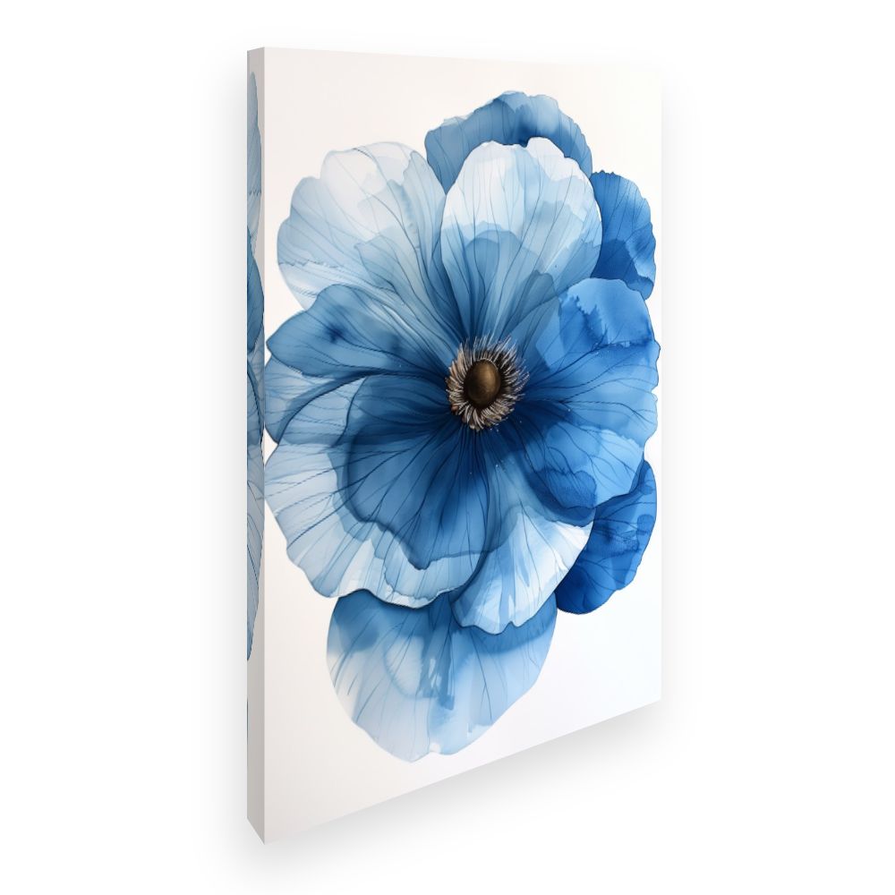 Toile Fleur bleue délicate