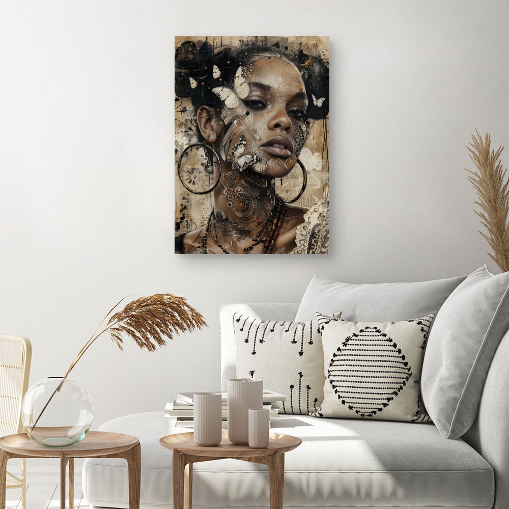 Tableau Beauté papillon ethnique