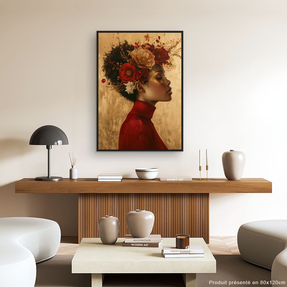 Tableau Élégance florale dorée