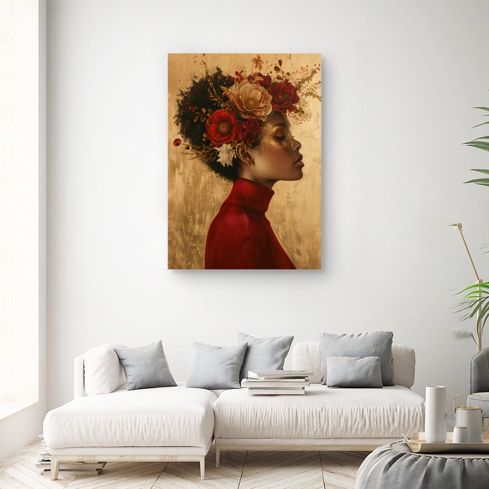 Tableau Élégance florale dorée