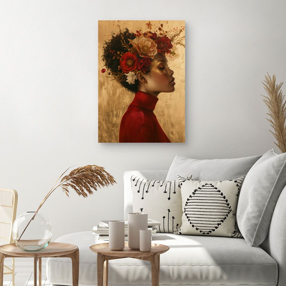 Tableau Élégance florale dorée