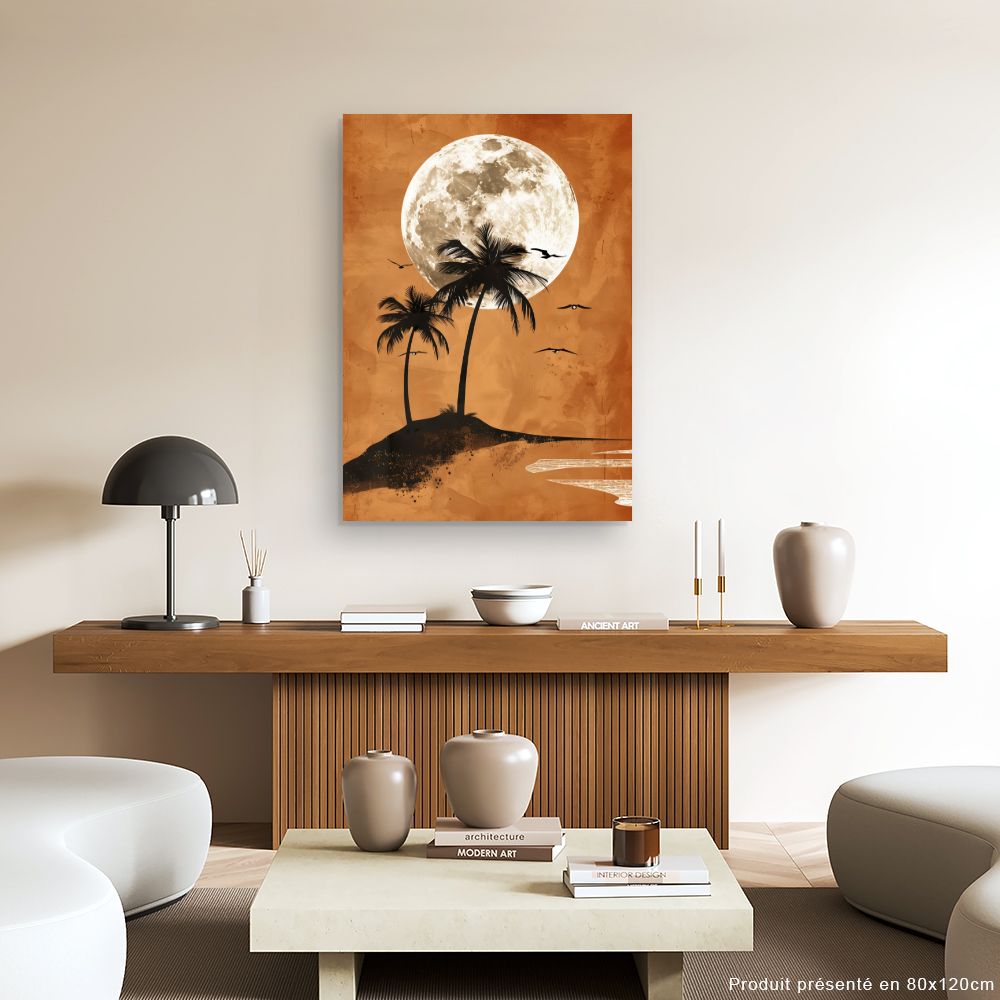 Tableau Lune et palmiers