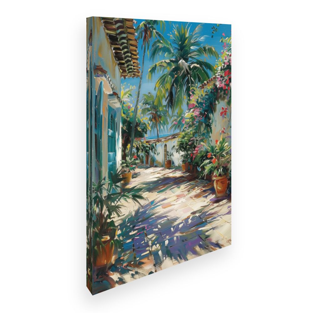 Toile Ruelle tropicale ensoleillée