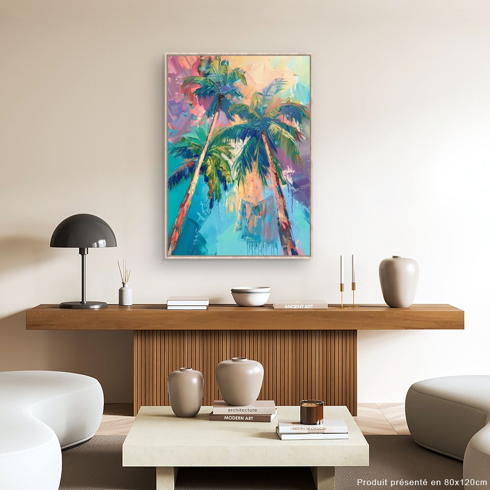 Tableau Palmiers vibrants