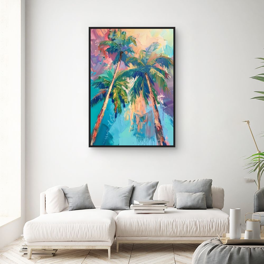 Tableau Palmiers vibrants