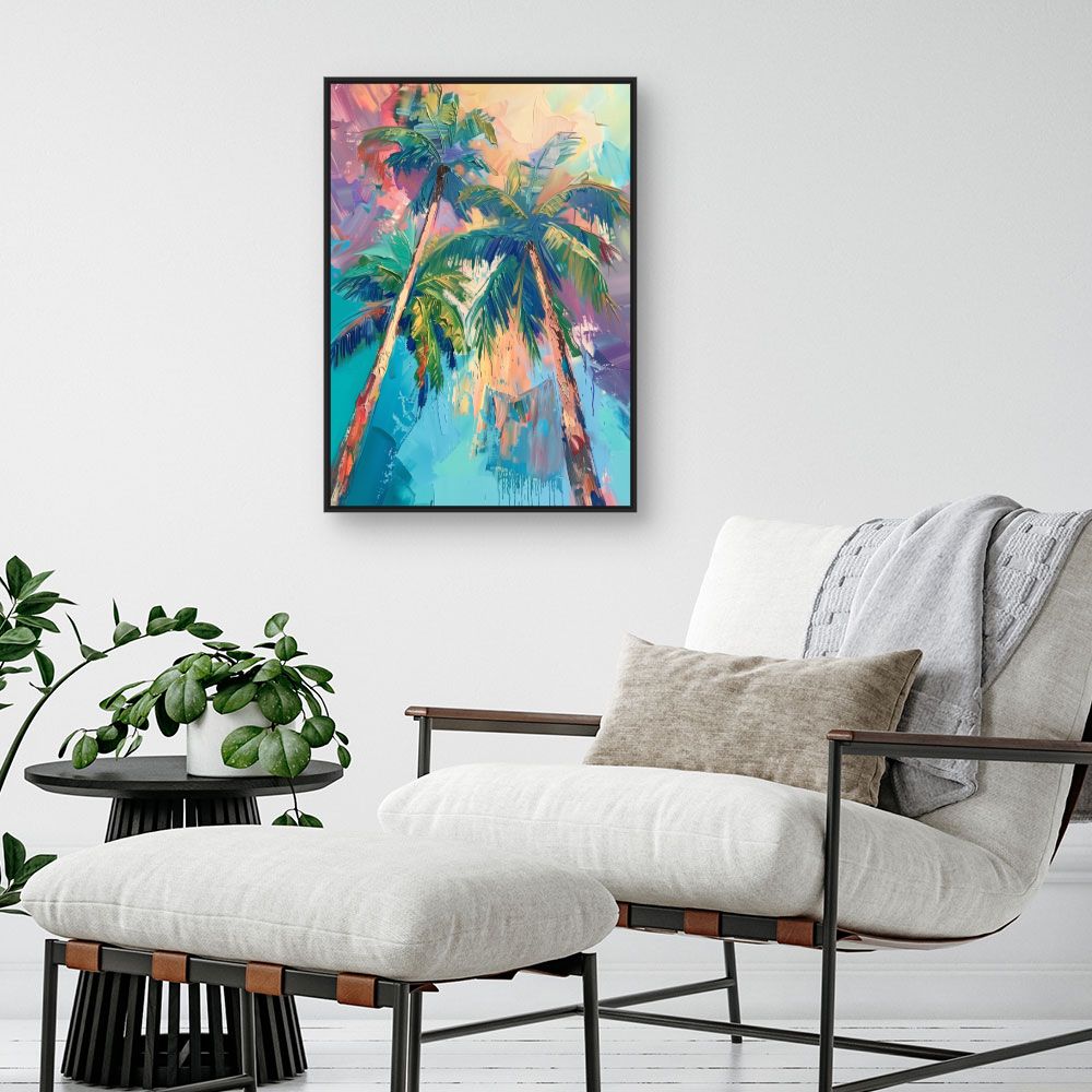 Tableau Palmiers vibrants