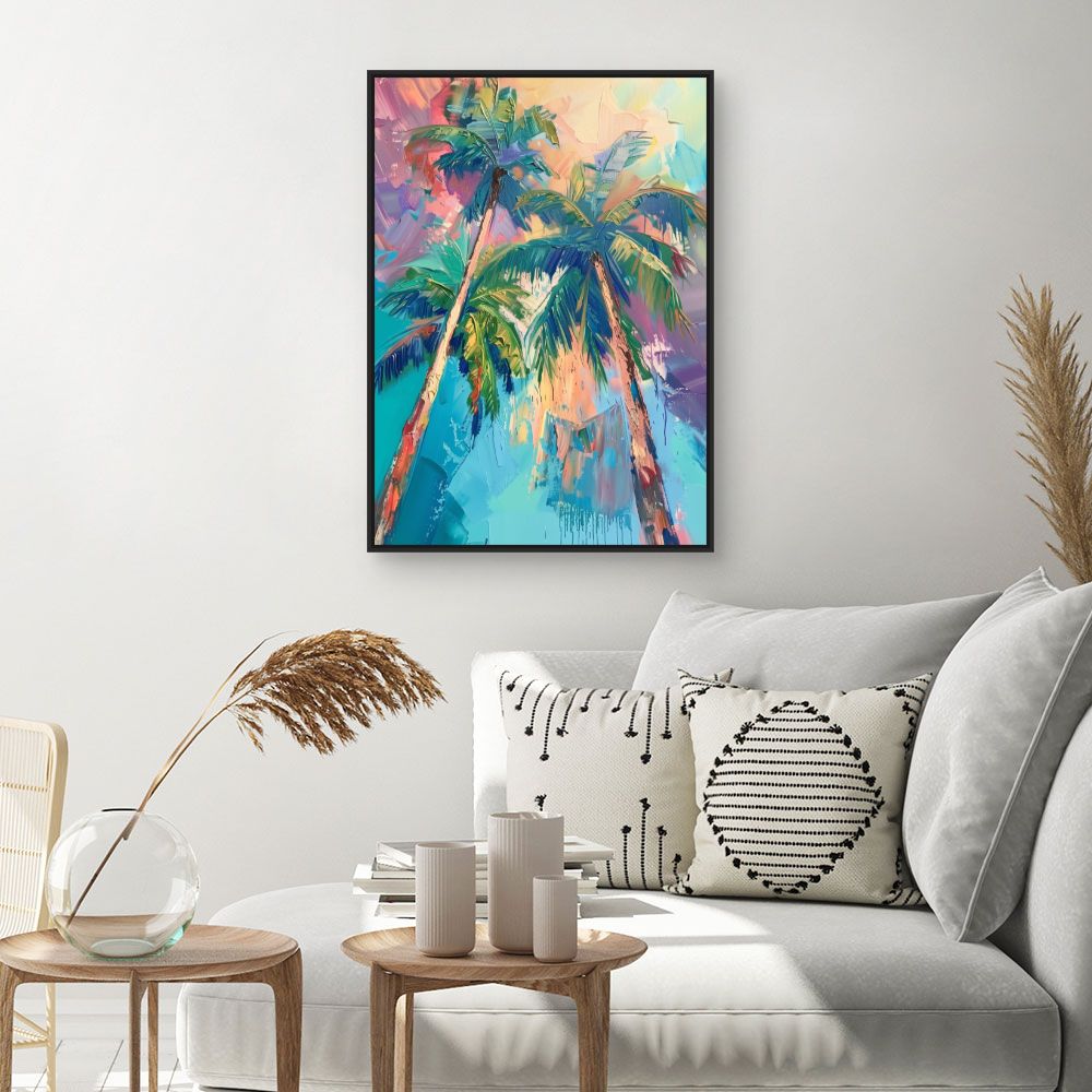 Tableau Palmiers vibrants