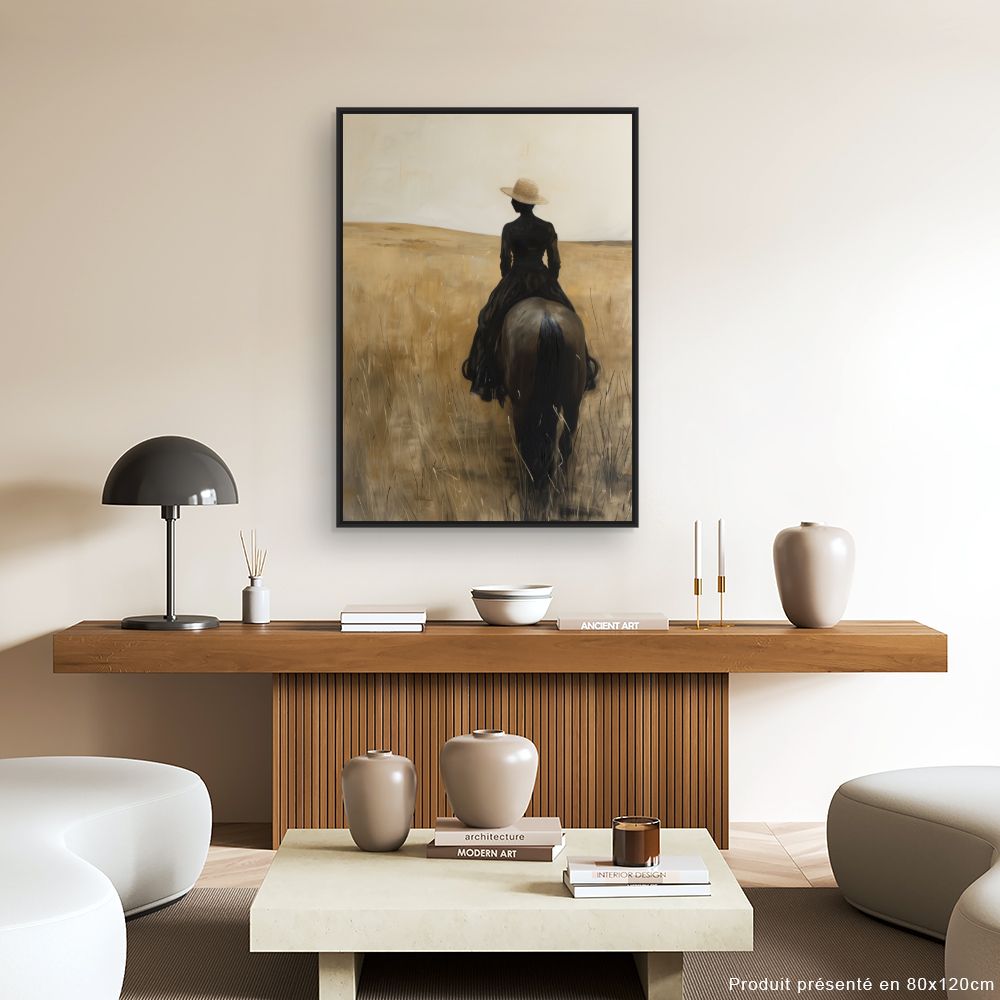 Tableau Cavalière en prairie