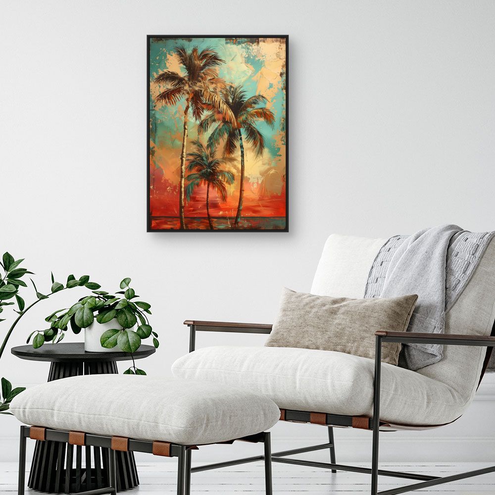 Tableau Palmiers tropicaux vibrants
