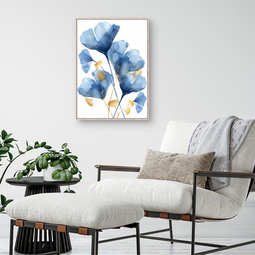 Tableau Fleurs élégantes dorées