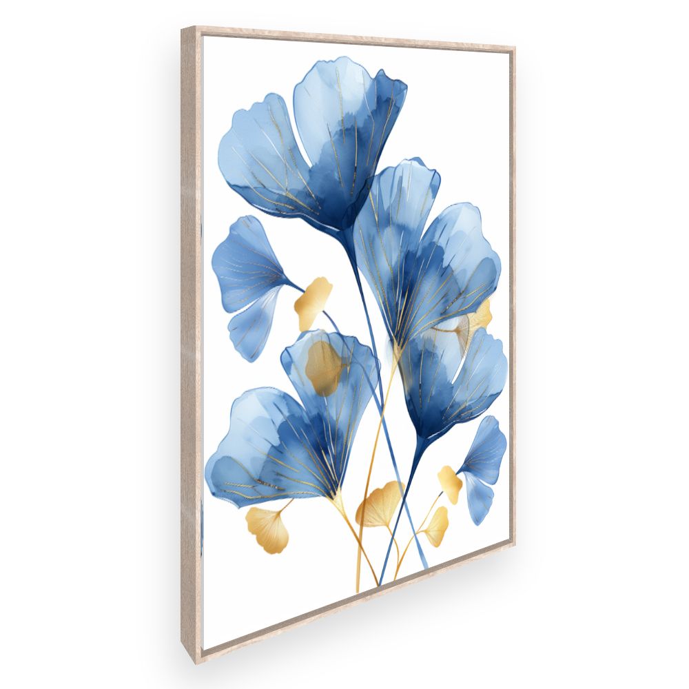 Toile Fleurs élégantes dorées