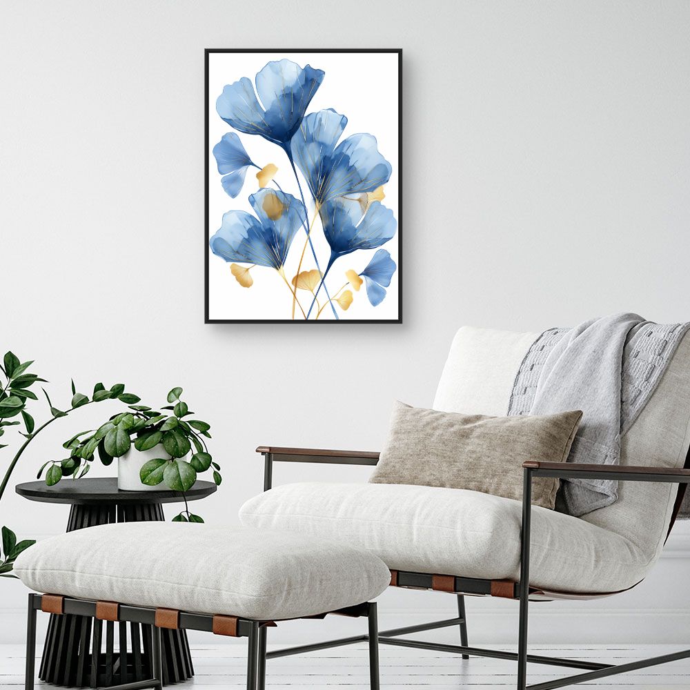 Tableau Fleurs élégantes dorées