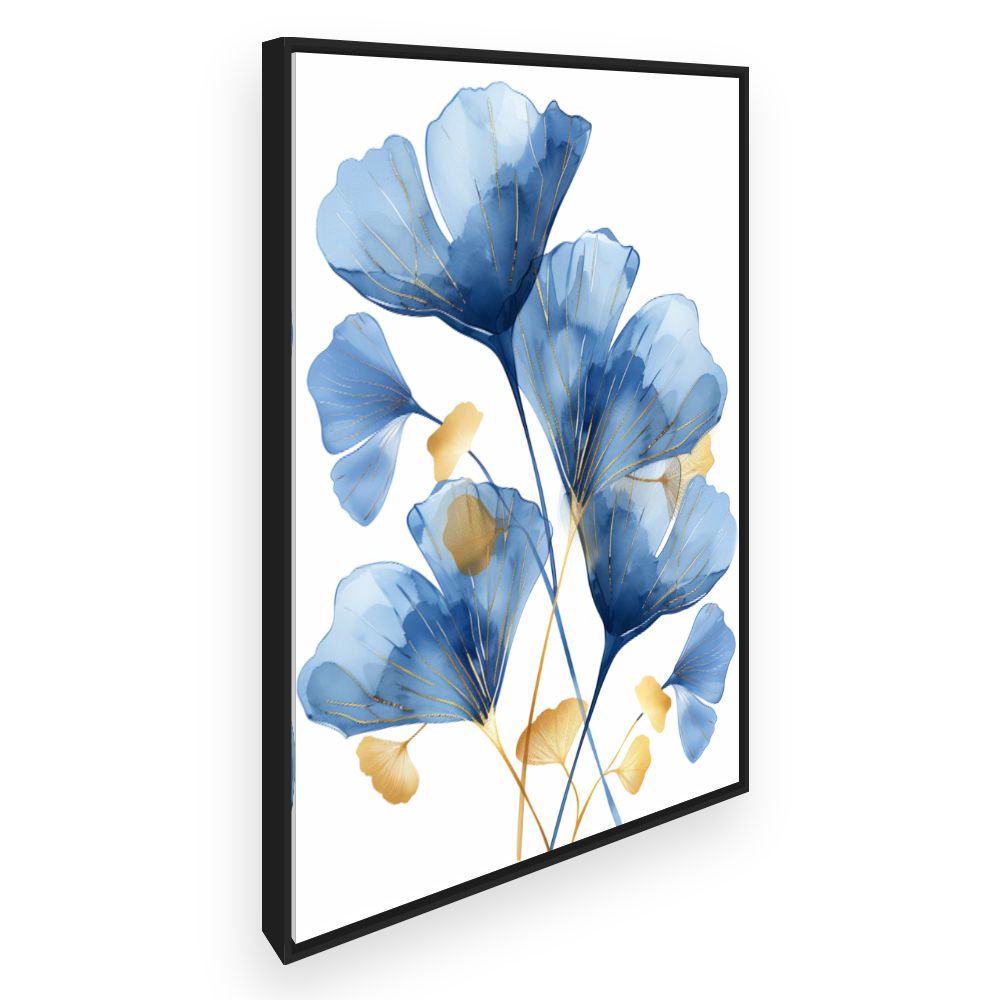 Toile Fleurs élégantes dorées