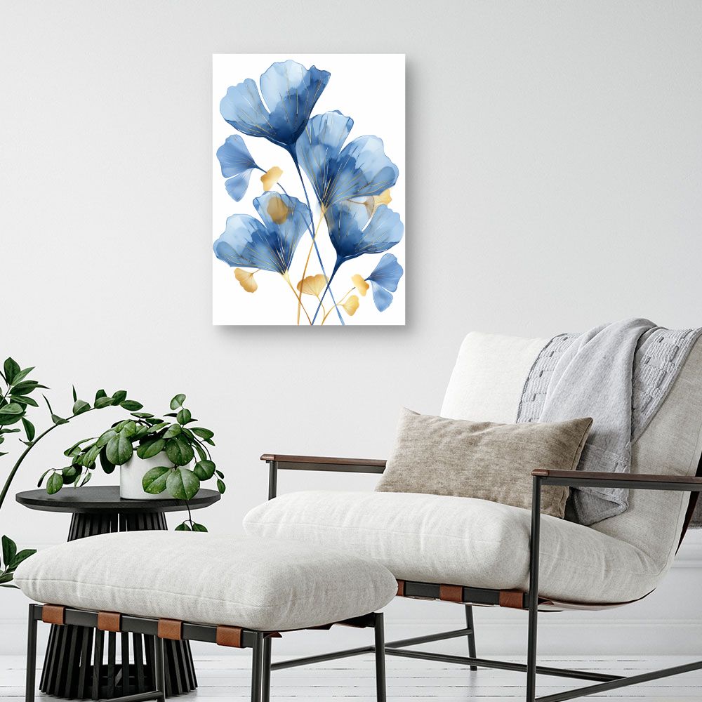 Tableau Fleurs élégantes dorées