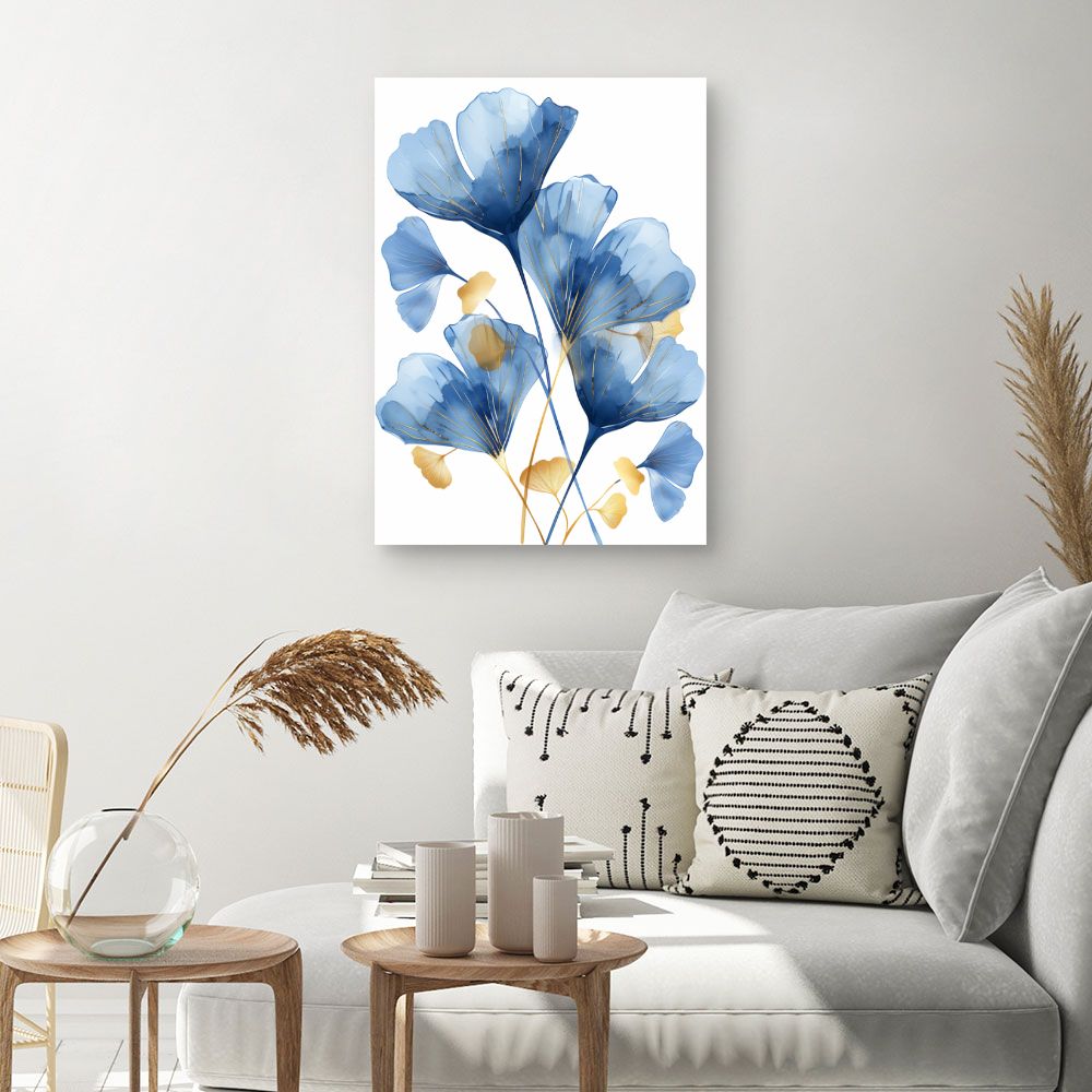 Tableau Fleurs élégantes dorées