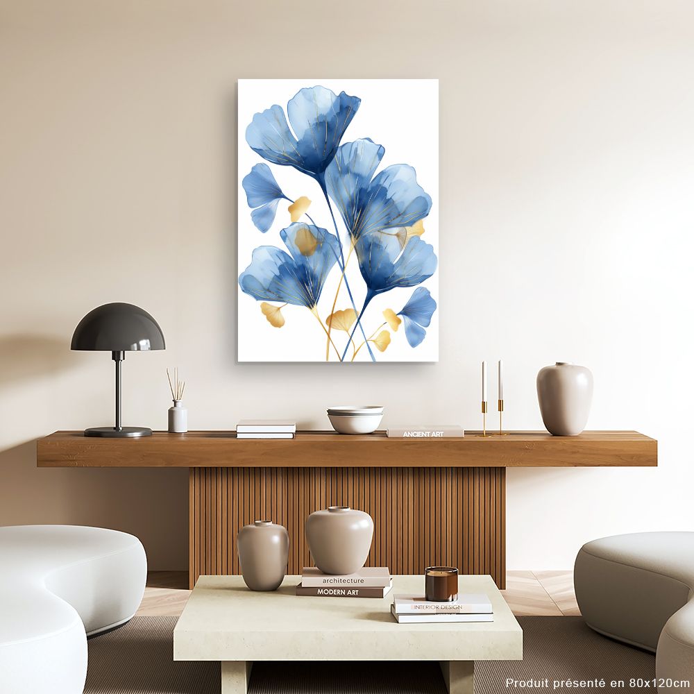 Tableau Fleurs élégantes dorées