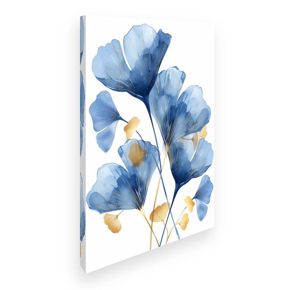 Toile Fleurs élégantes dorées