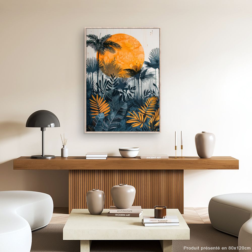 Tableau Soleil tropical vibrant