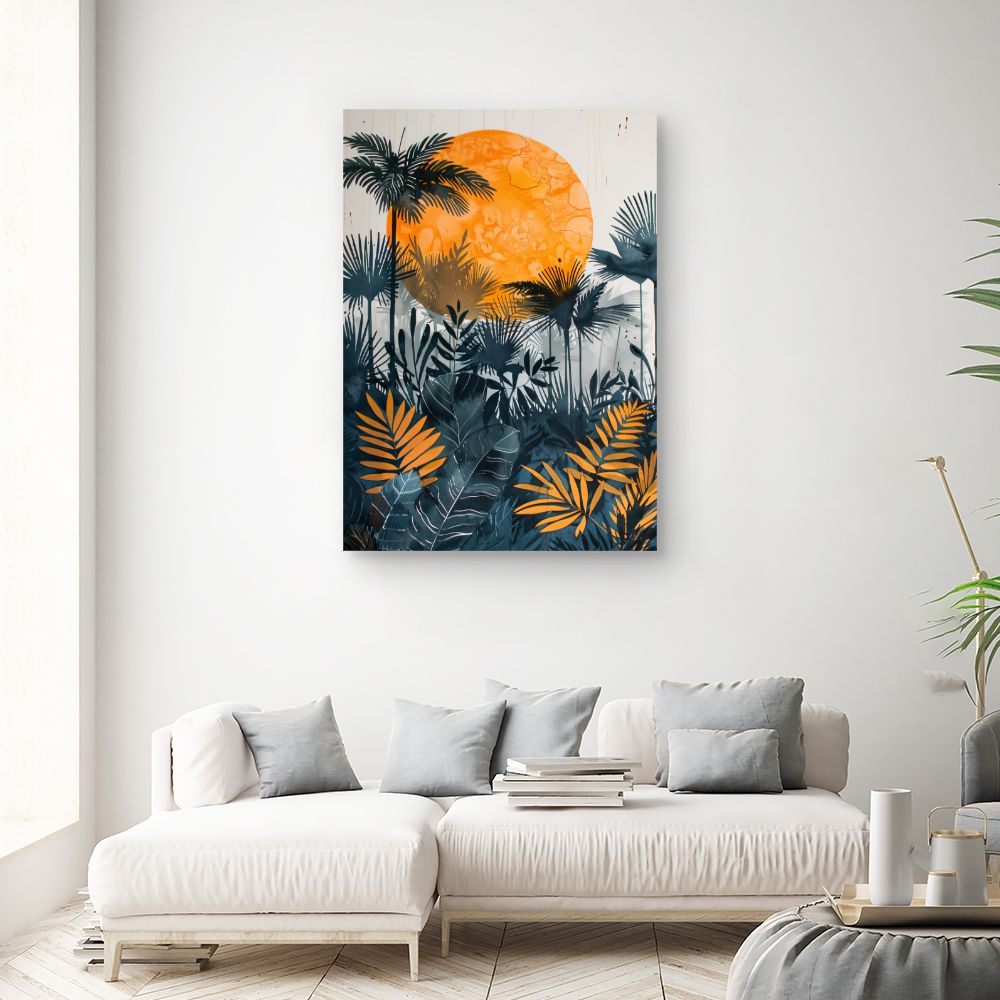 Tableau Soleil tropical vibrant