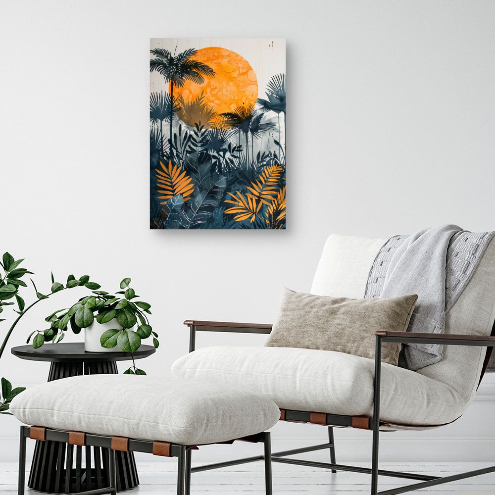 Tableau Soleil tropical vibrant