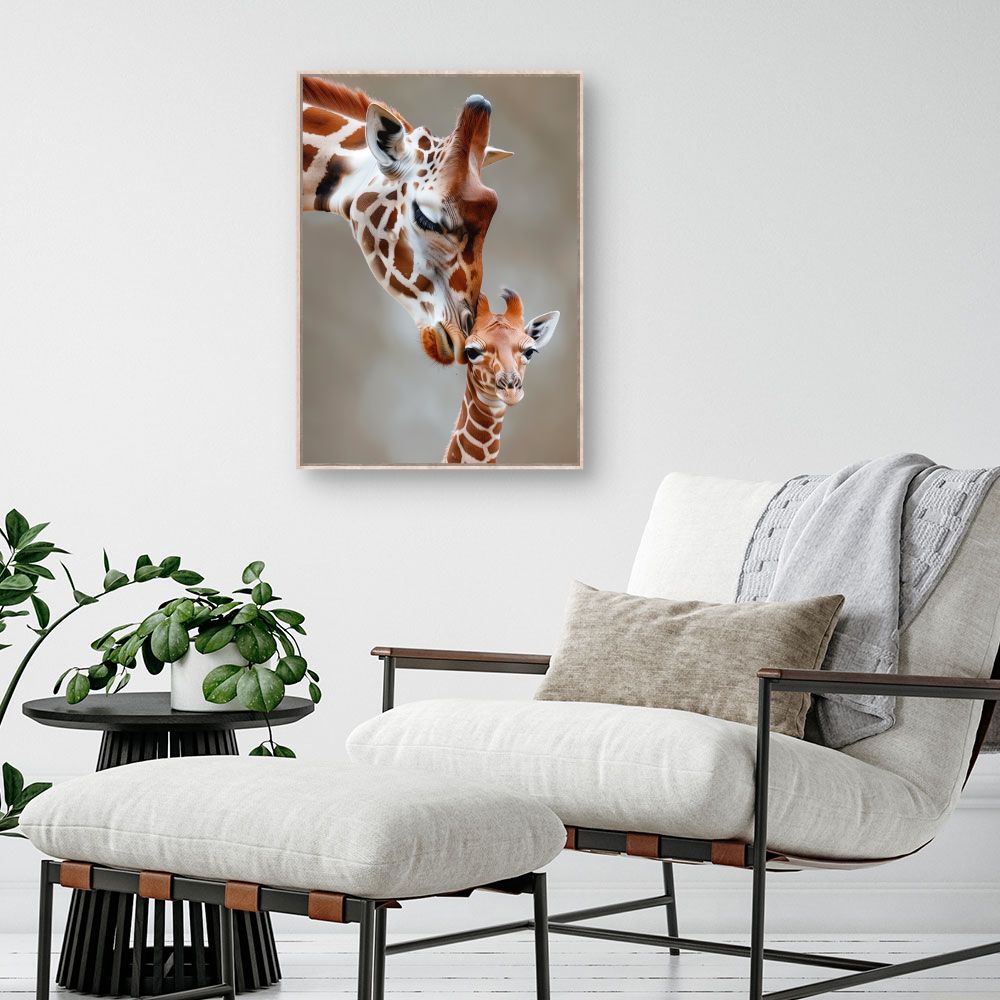 Tableau Douce étreinte animale