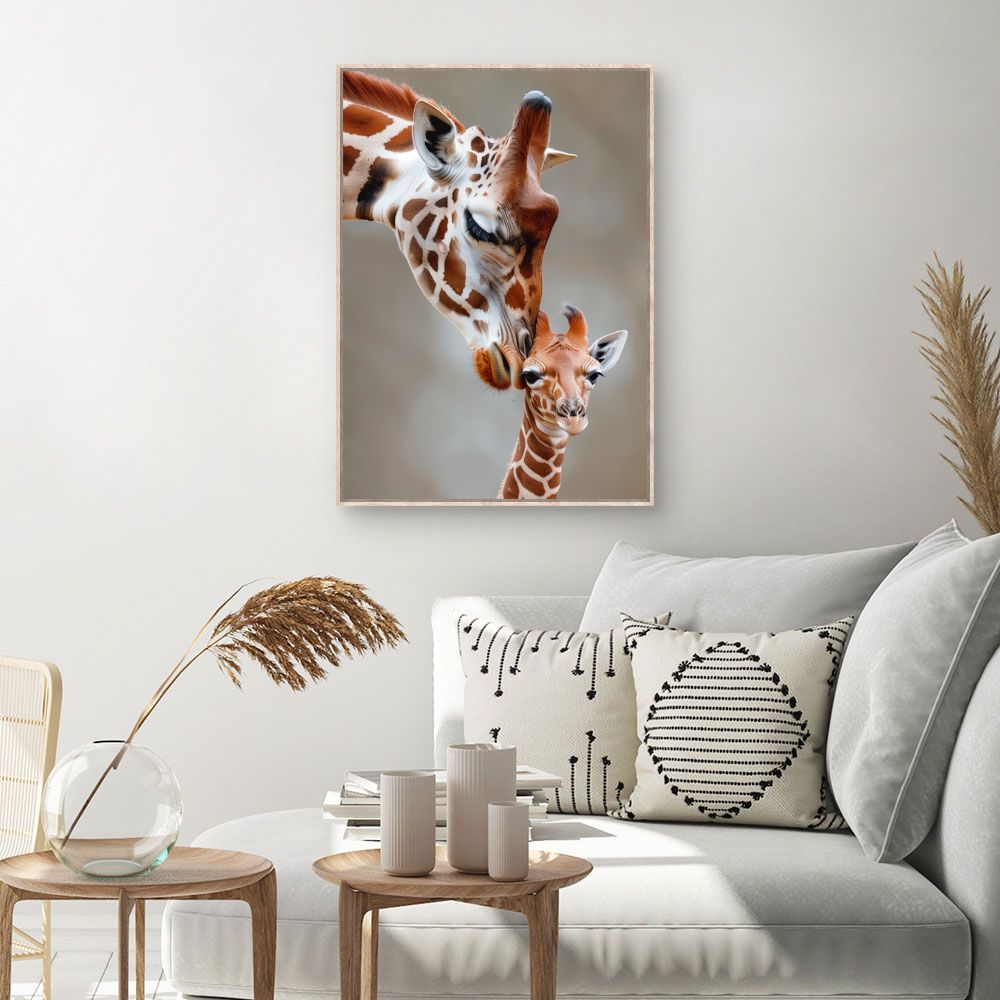 Tableau Douce étreinte animale