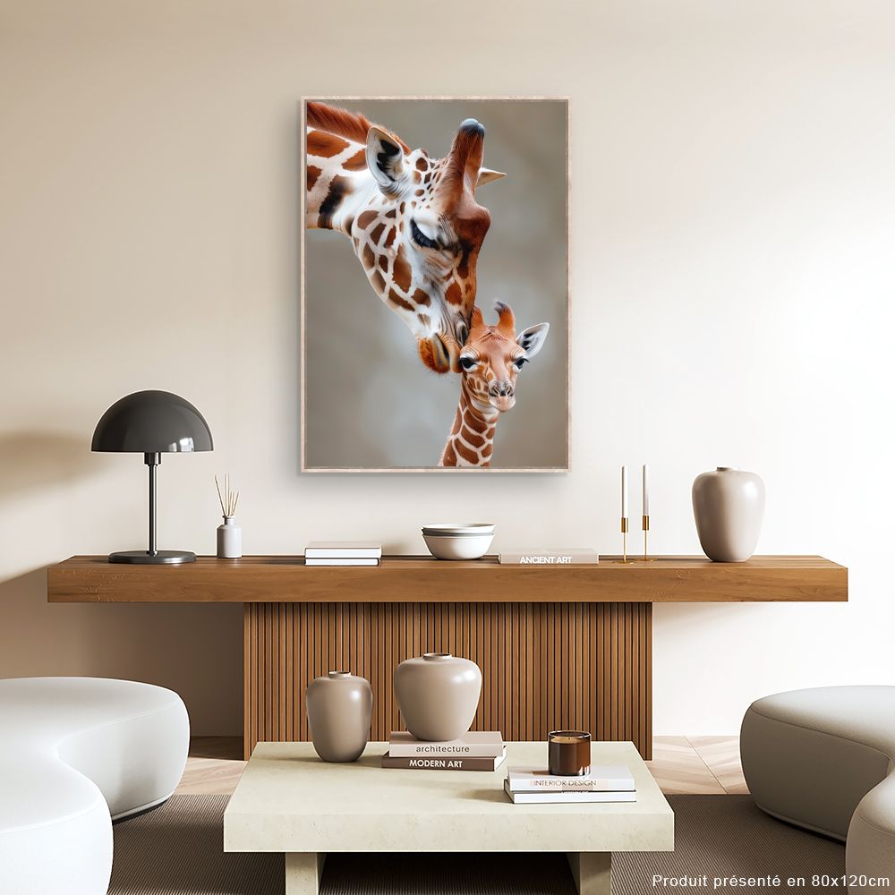 Tableau Douce étreinte animale