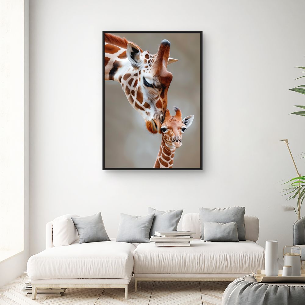 Tableau Douce étreinte animale