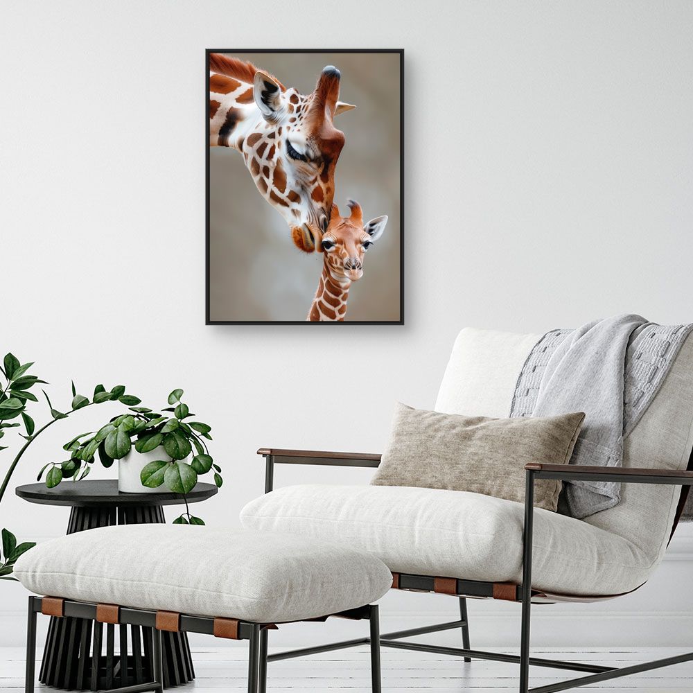Tableau Douce étreinte animale
