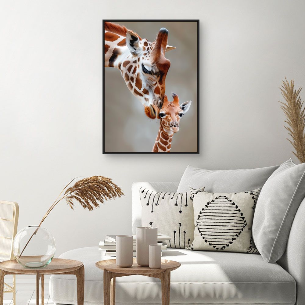 Tableau Douce étreinte animale