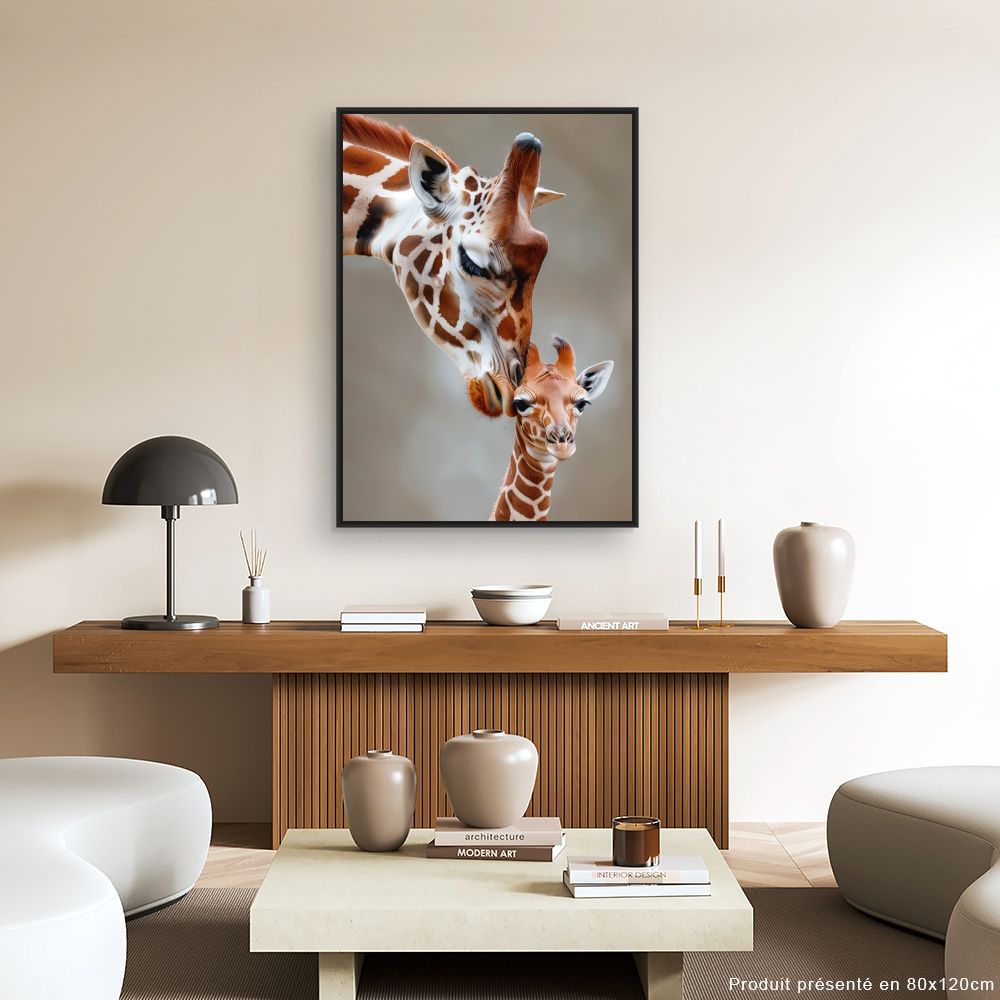 Tableau Douce étreinte animale