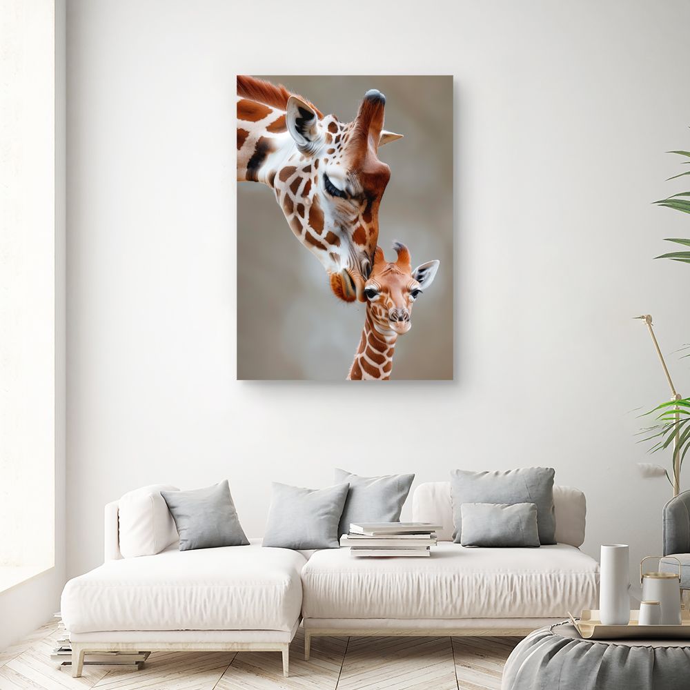 Tableau Douce étreinte animale
