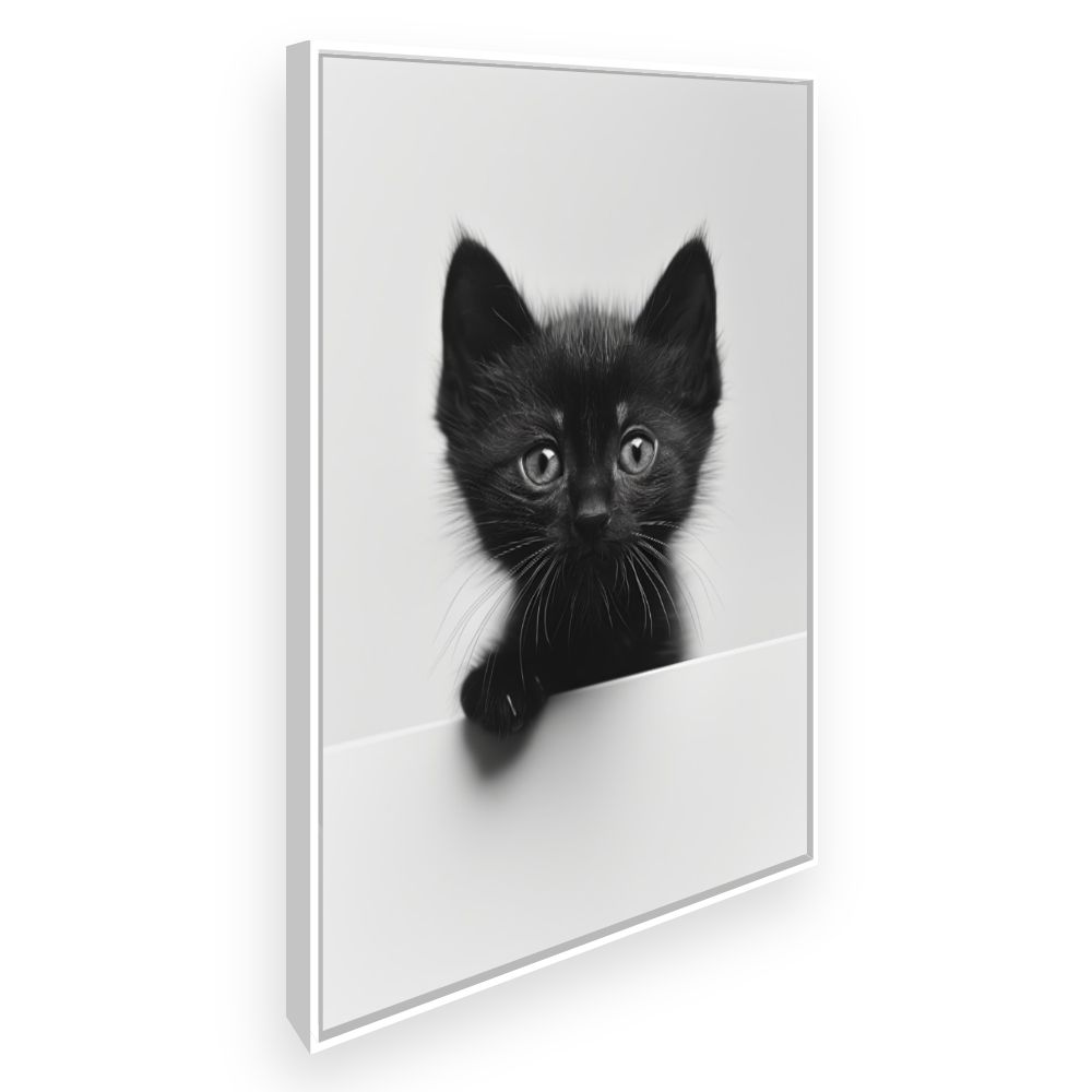 Toile Chaton adorable – toile cadre blanc (slide 2)