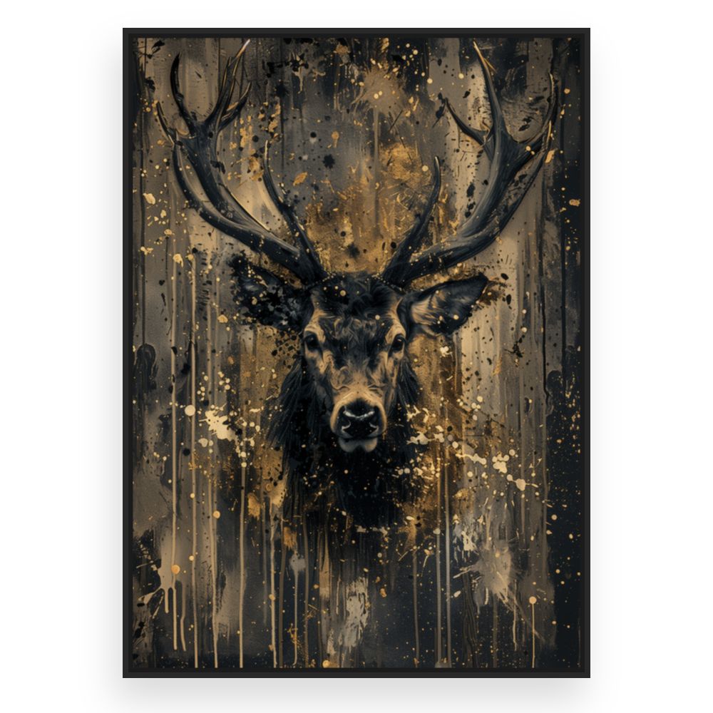Toile Éclat d'un cerf – toile cadre noir (slide 3)