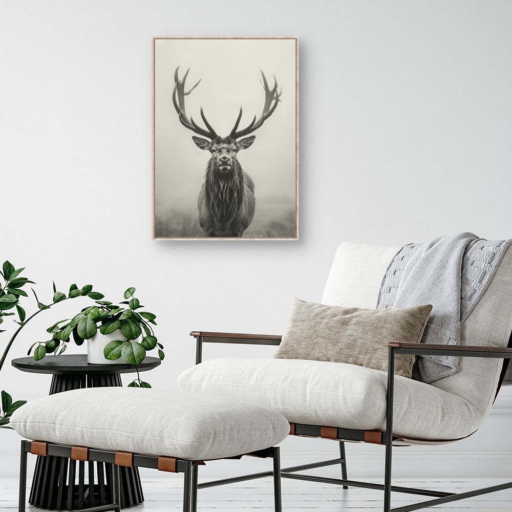 Tableau Majestueux cerf brumeux