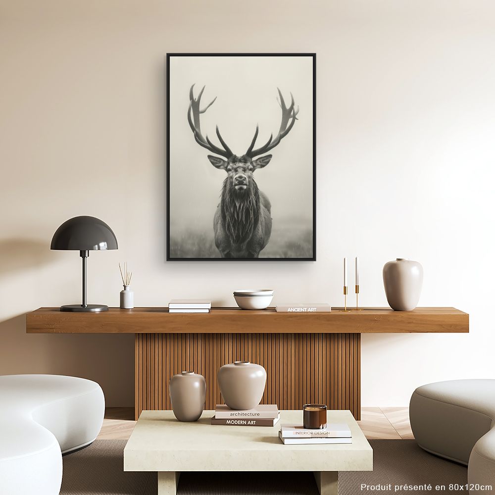 Tableau Majestueux cerf brumeux