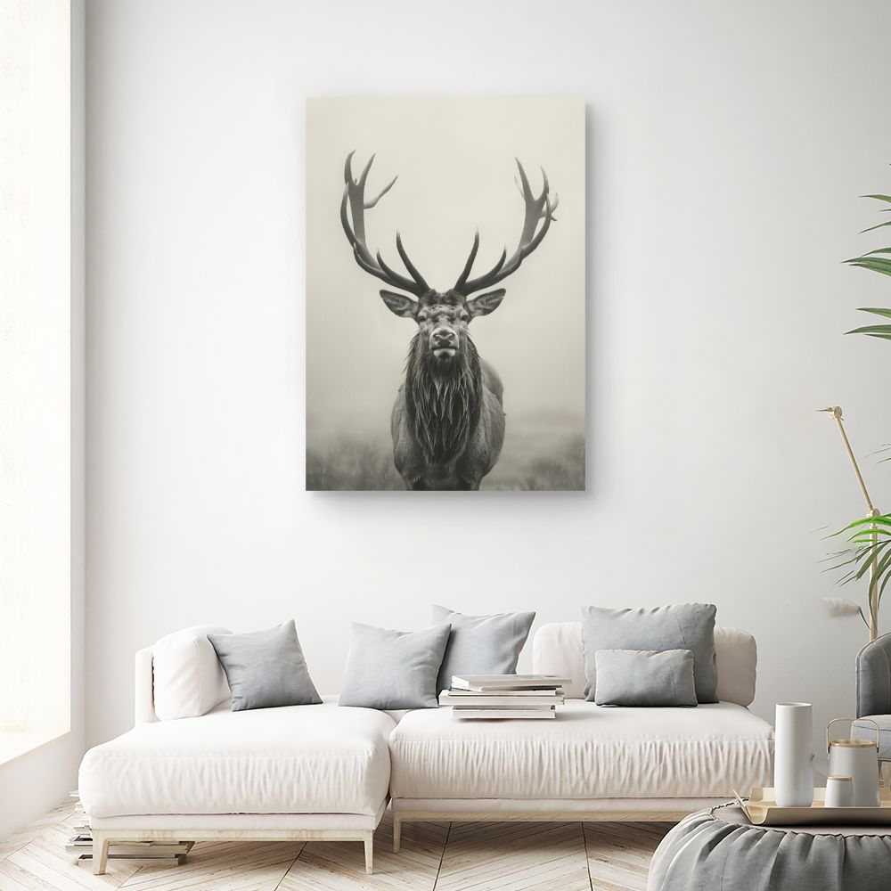 Tableau Majestueux cerf brumeux