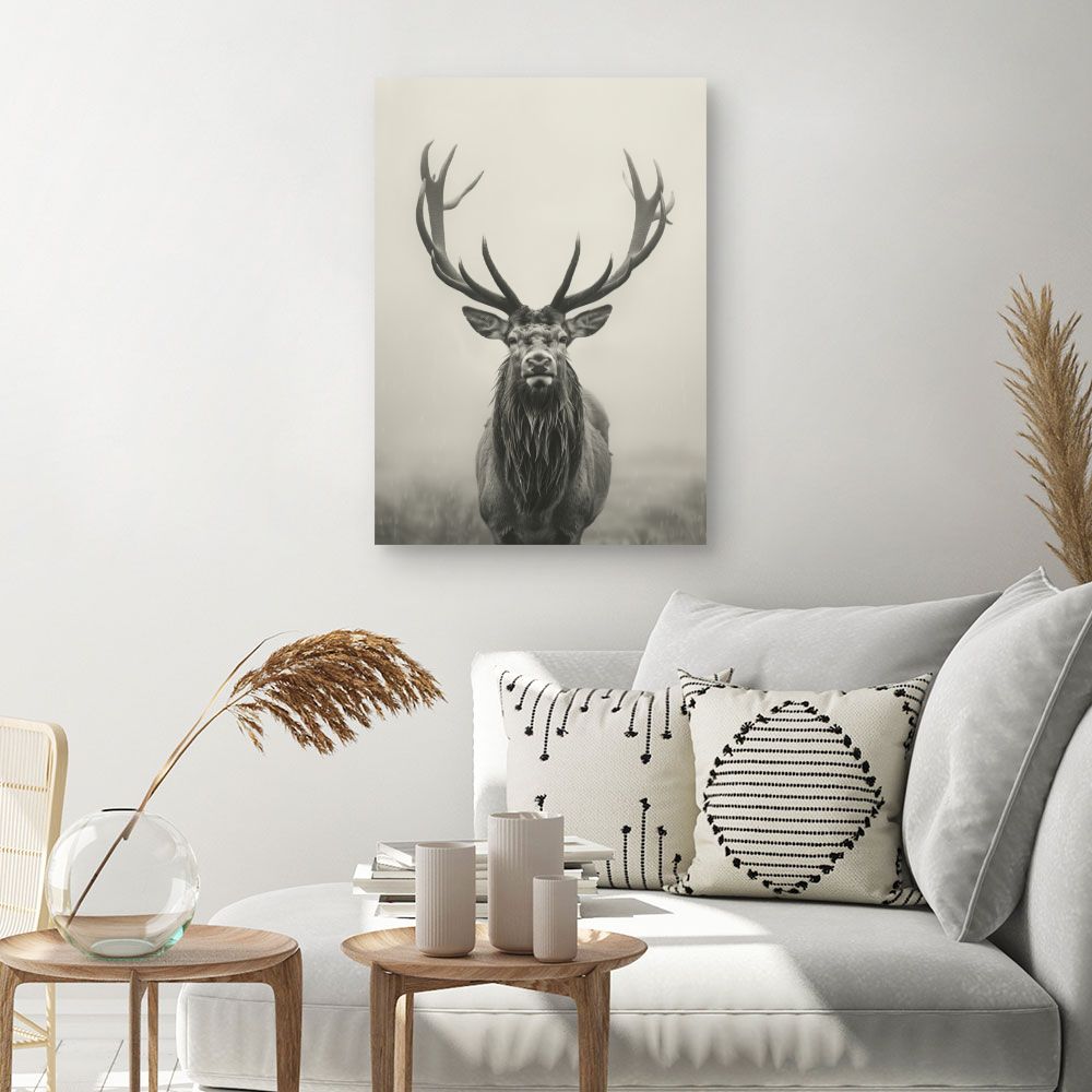 Tableau Majestueux cerf brumeux