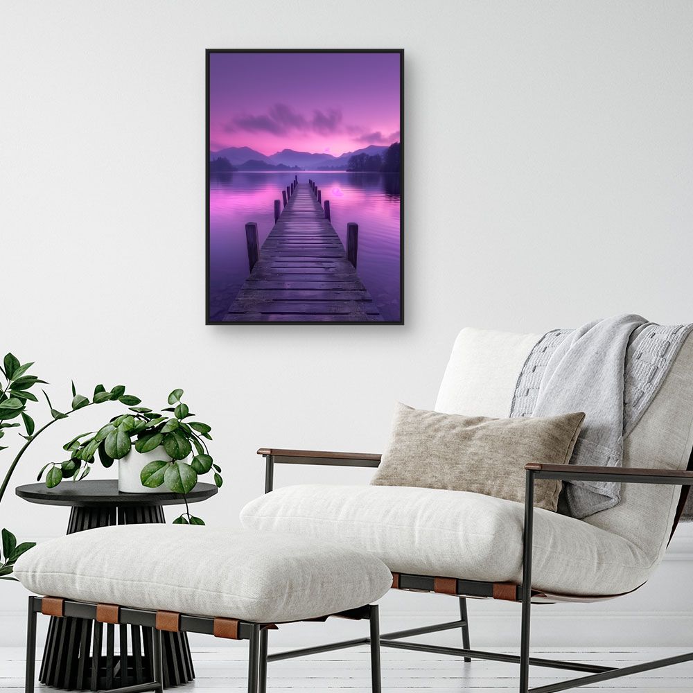 Tableau Ponton au crépuscule