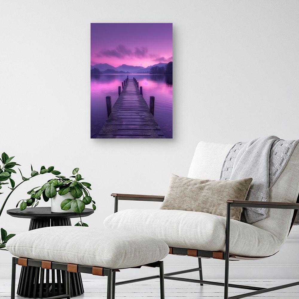 Tableau Ponton au crépuscule
